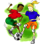 playing soccer fast