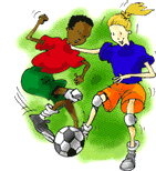 playing soccer slow