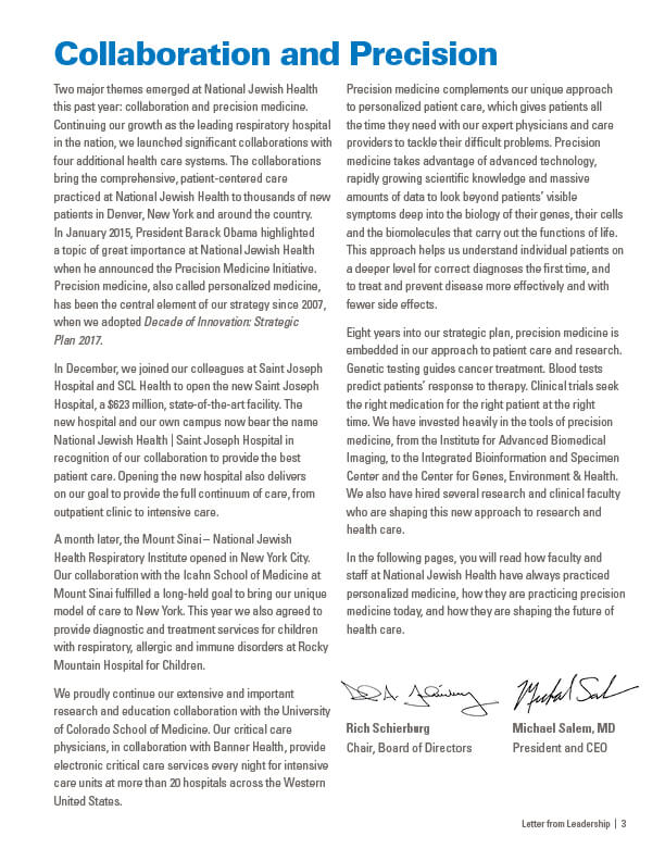 National Jewish Health 2015 Annual Report