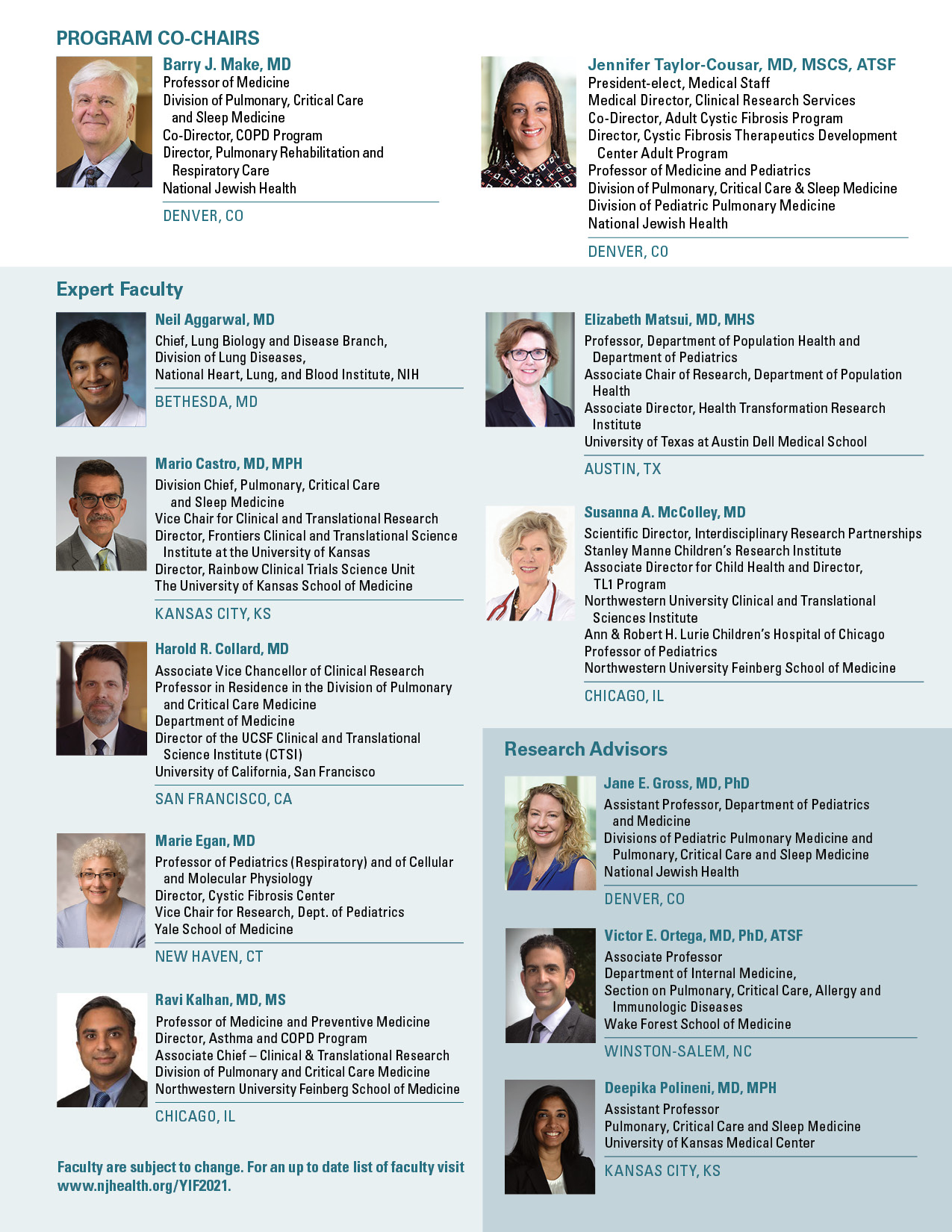 National Jewish Health 2021 Young Investigator s Forum