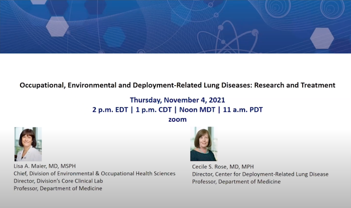 Occupational, Environmental and Deployment-Related Lung Diseases: Research and Treatment