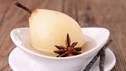 Poached Pears in Red Wine