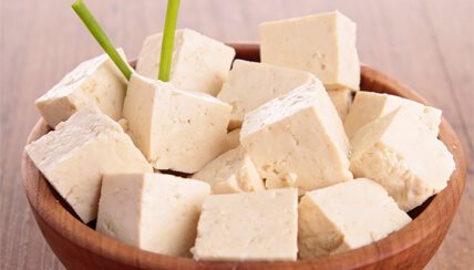 tofu squares in a bowl