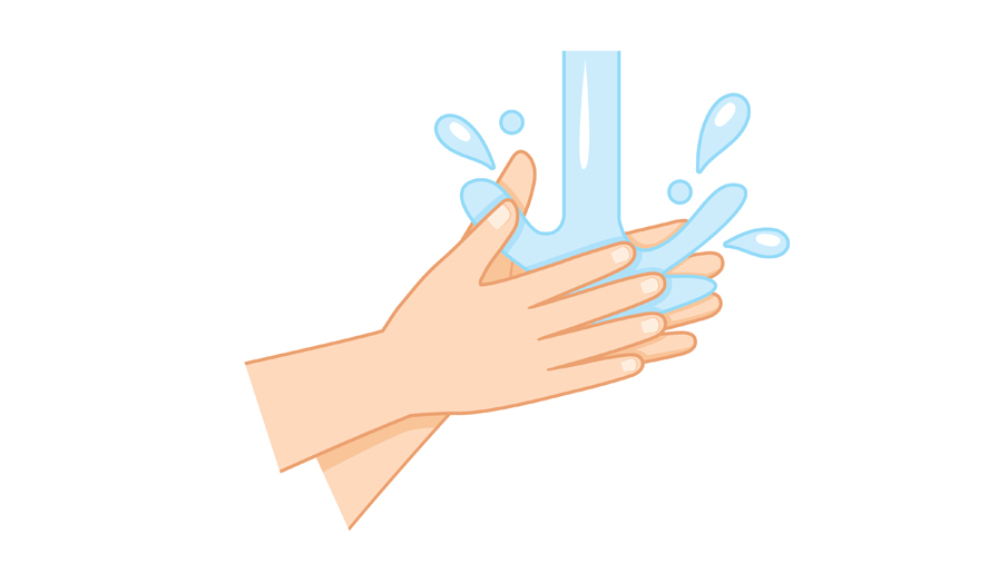 1. Wet hands