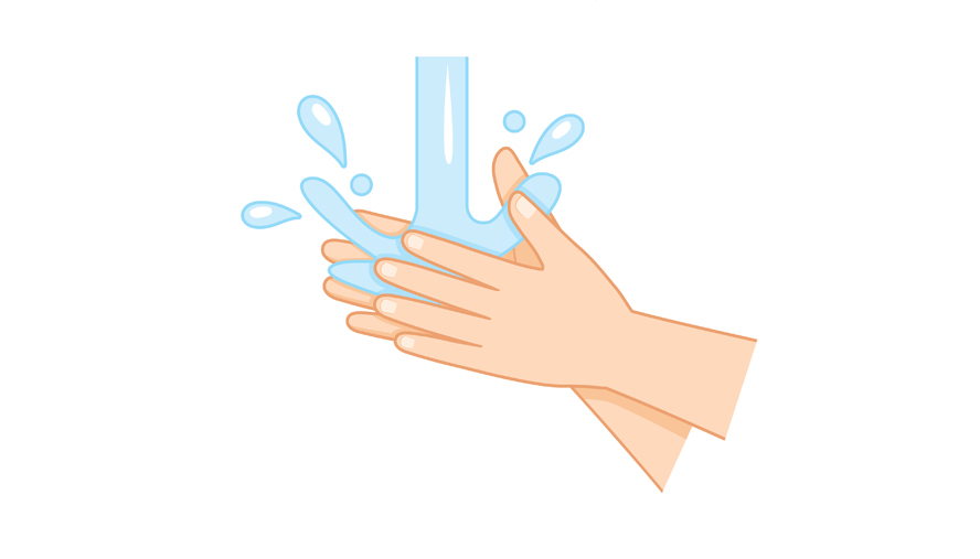 4. Rinse hands with water