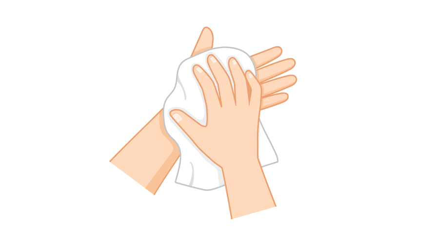 5. Dry hands with towel