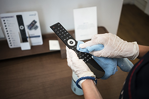 Tips for Staying in a Hotel: Wipe down television remote