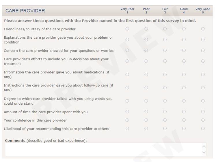 Press Ganey sample survey