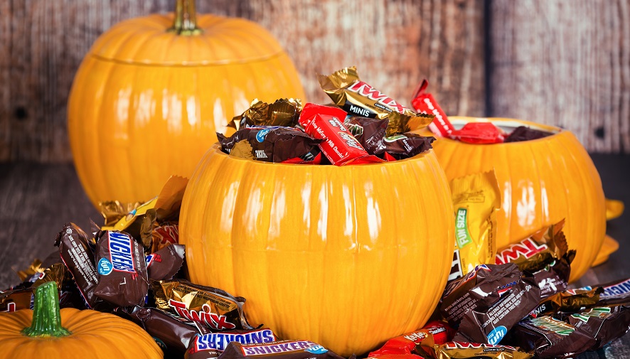 bucket of halloween candy