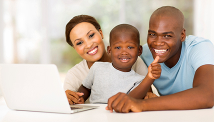 family smiling together