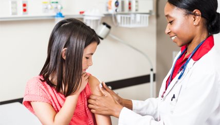 Child receiving a vaccination