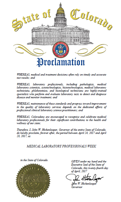 State of Colorado Proclamation
