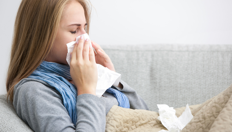 Woman with the flu