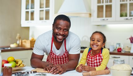 Family preparing food