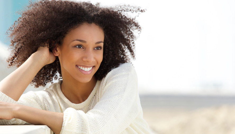woman smiling