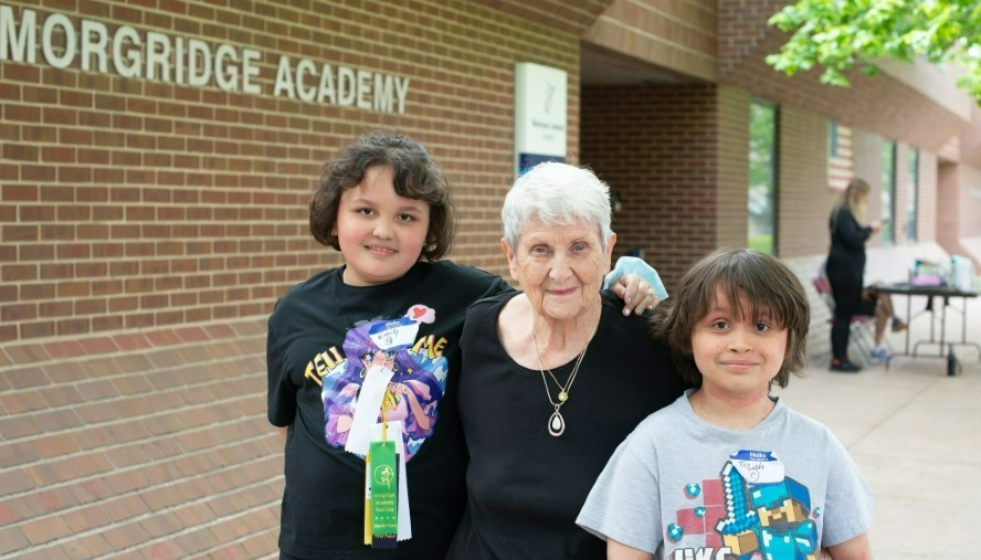 Josiah and Emily with their grandmother