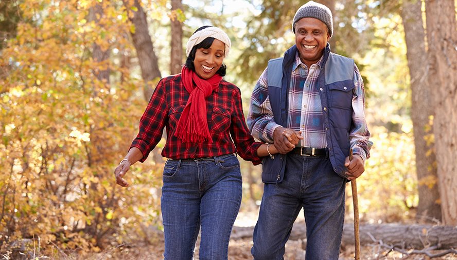 Couple going on a fun walk