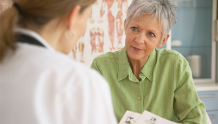 Doctor discussing COPD medication with patient