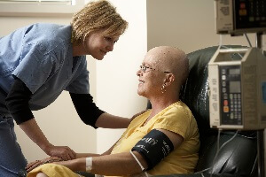 chemo patient with caretaker