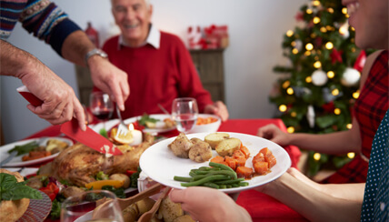 holiday food being served