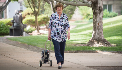 Woman with COPD walking