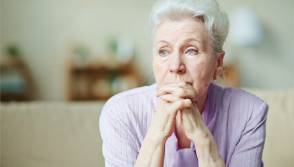 woman looking worried