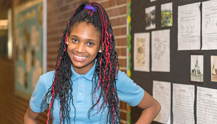 smiling child at Morgridge Academy smiling child at Morgridge Academy