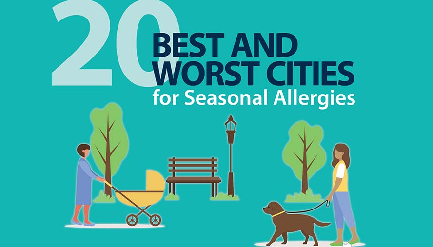 Best and worst cities for seasonal allergies infographic