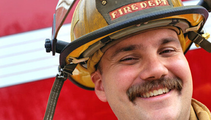 Firefighter smiling